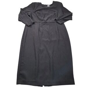 Sergio Hudson x Target Dress Womens 1X Black Midi Long Sleeve Zipper Cuff